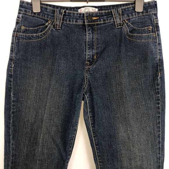 Levis Jeans Womens 12 Stretch Flap Pockets Medium Wash Blue Denim Mid Rise - Picture 2 of 12